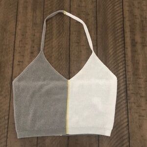 Collusion color block halter top sweater S US 4